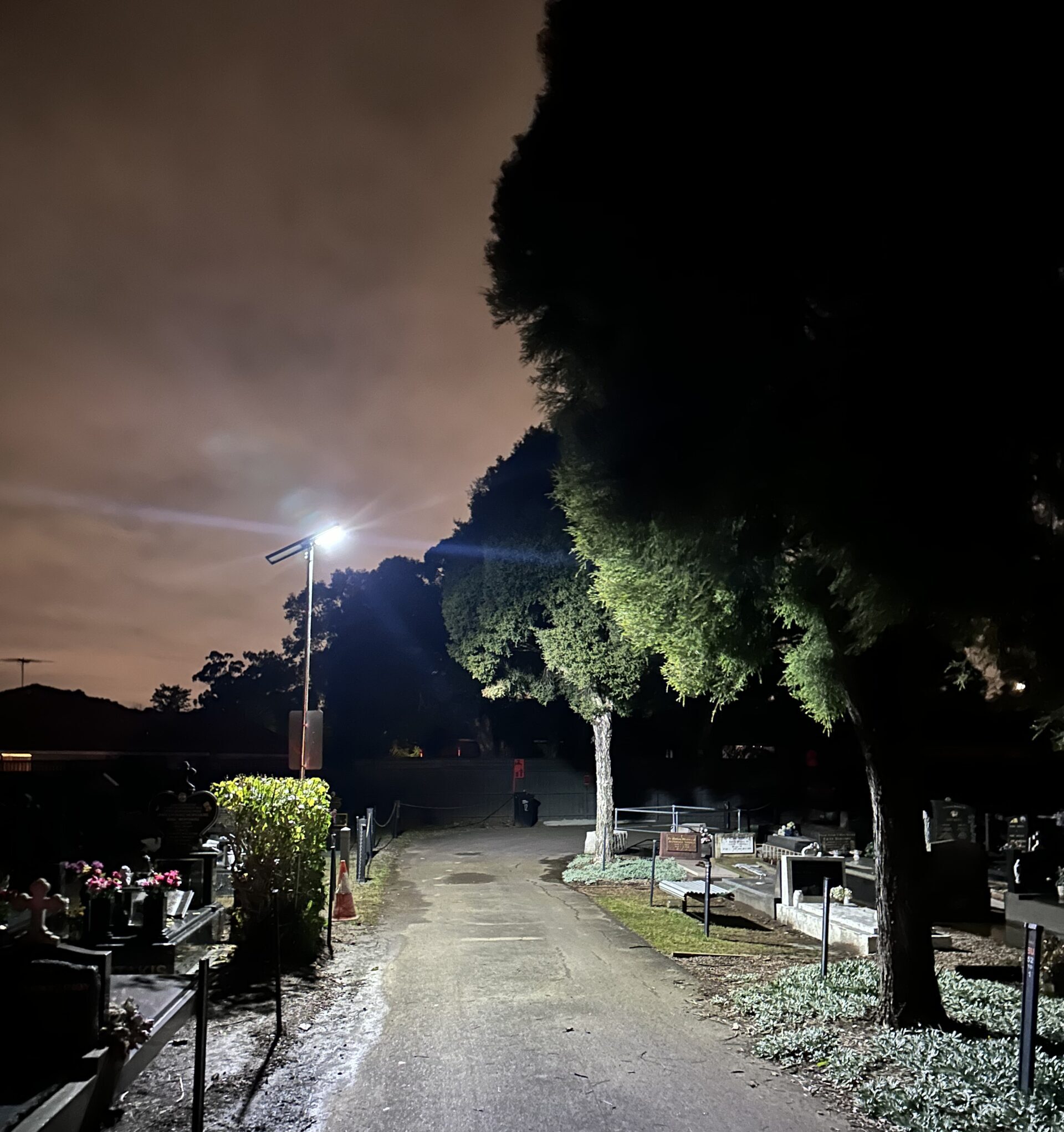 St Marys Cemetery Overhead Lighting - Solar Lighting Designs